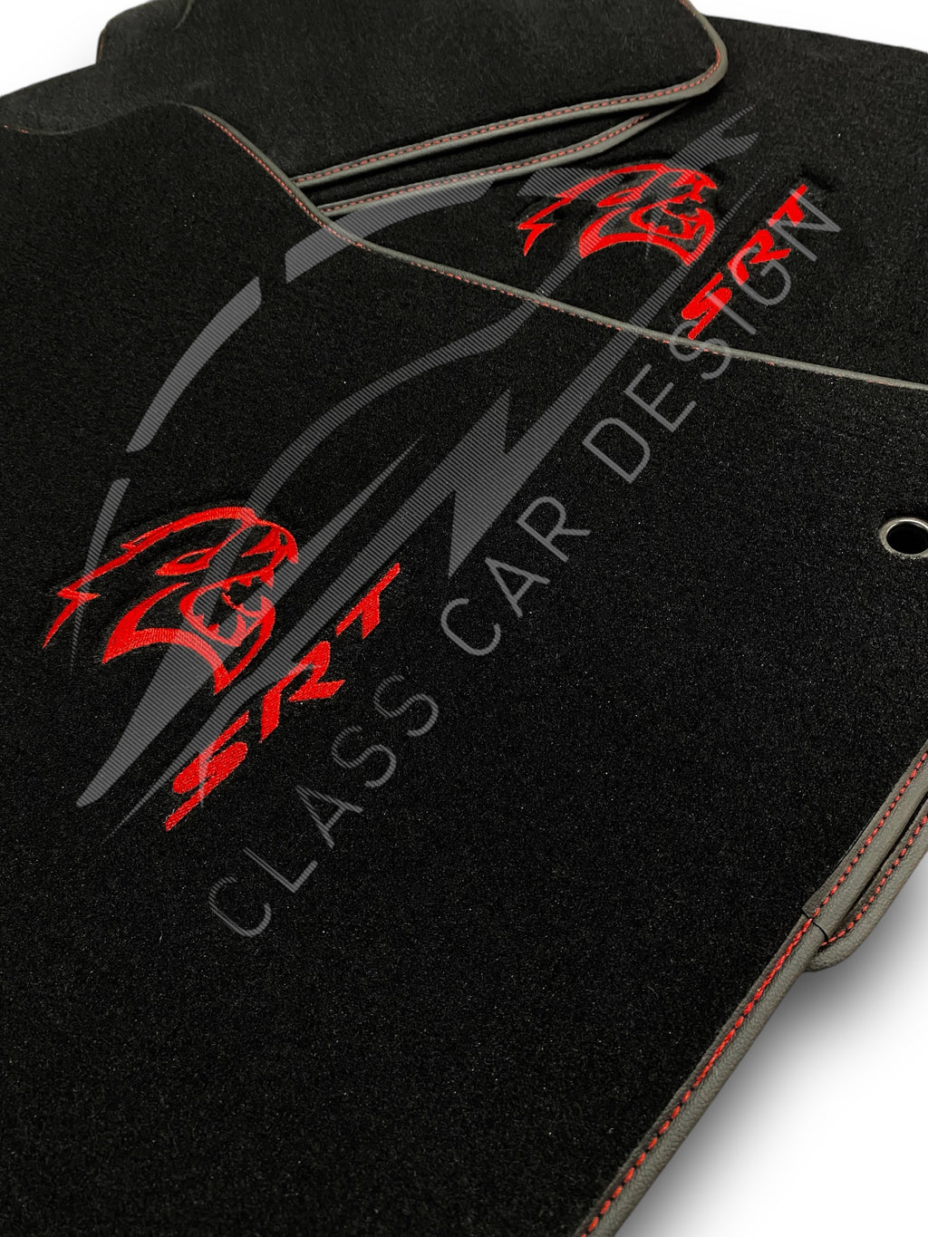 Dodge Charger Custom Fit Floor Mats SRT Hellcat Red - Edging Color Samples | Class Car Design