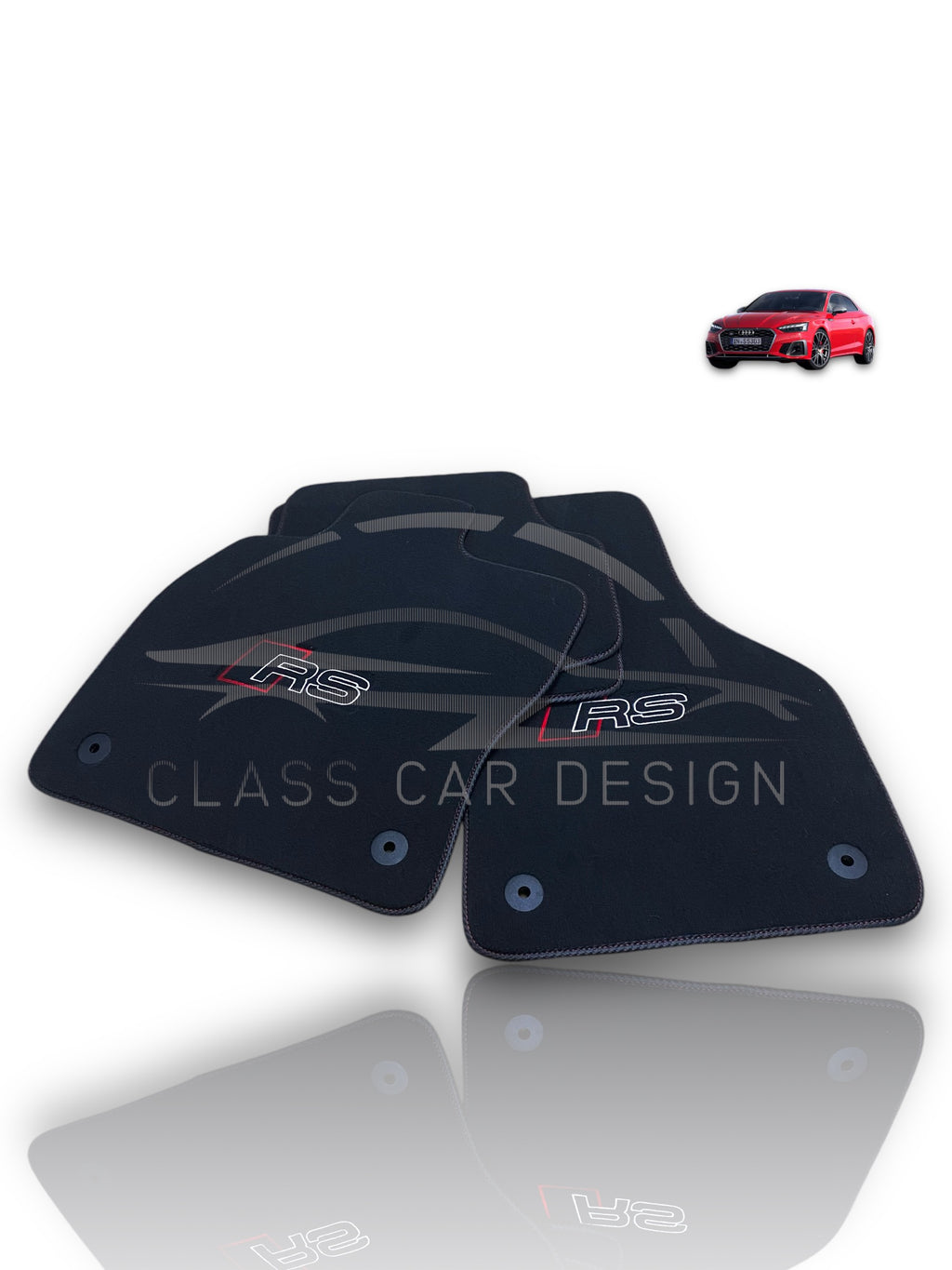 Audi RS 3 8Y 5-Door Sportback (2021-2024) Custom Fit Floor Mats RS Edition - Edging Color Samples | Class Car Design