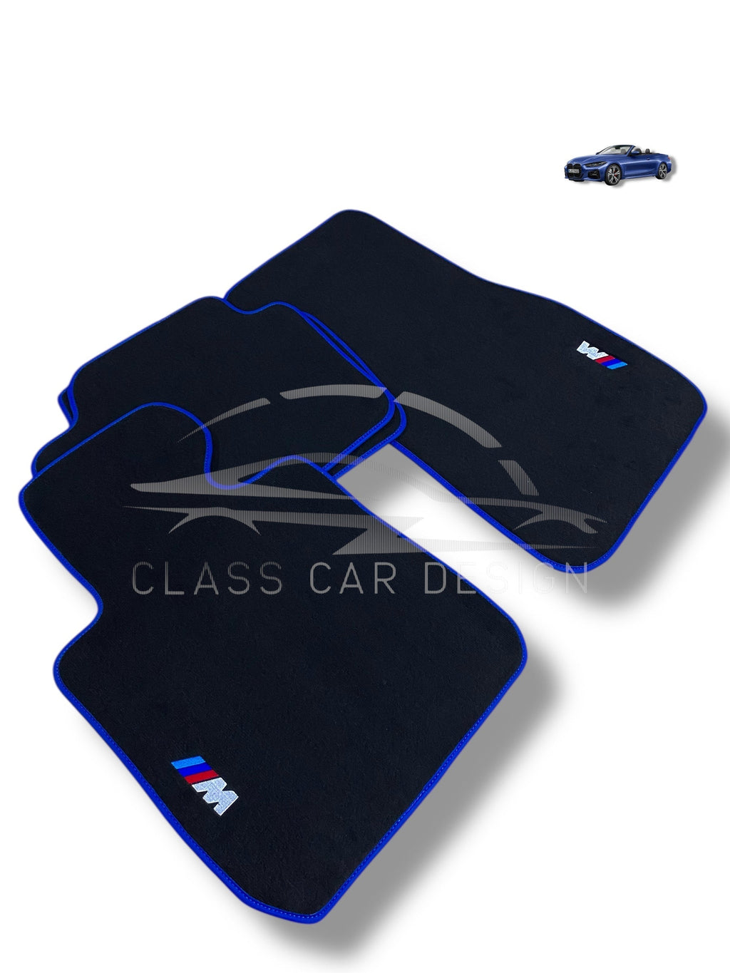BMW 3 Series G21 (2020-2025) Custom Fit Floor Mats M Sport Blue Edging - Edging Color Samples | Class Car Design