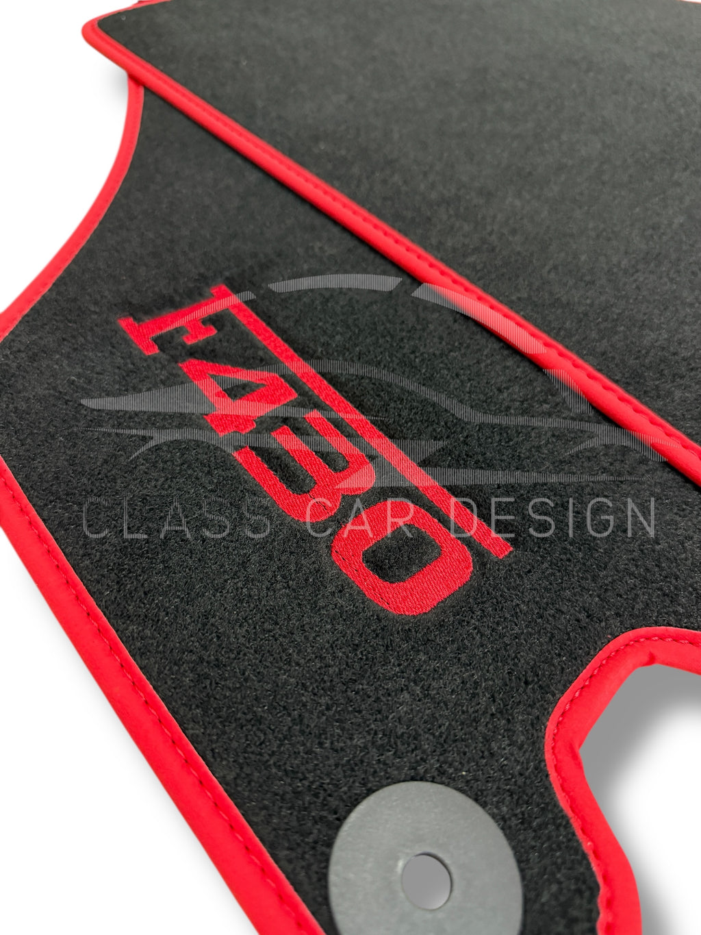 Ferrari F430 (2004-2009) Custom Fit Floor Mats Emblem Red Edging - Edging Color Samples | Class Car Design