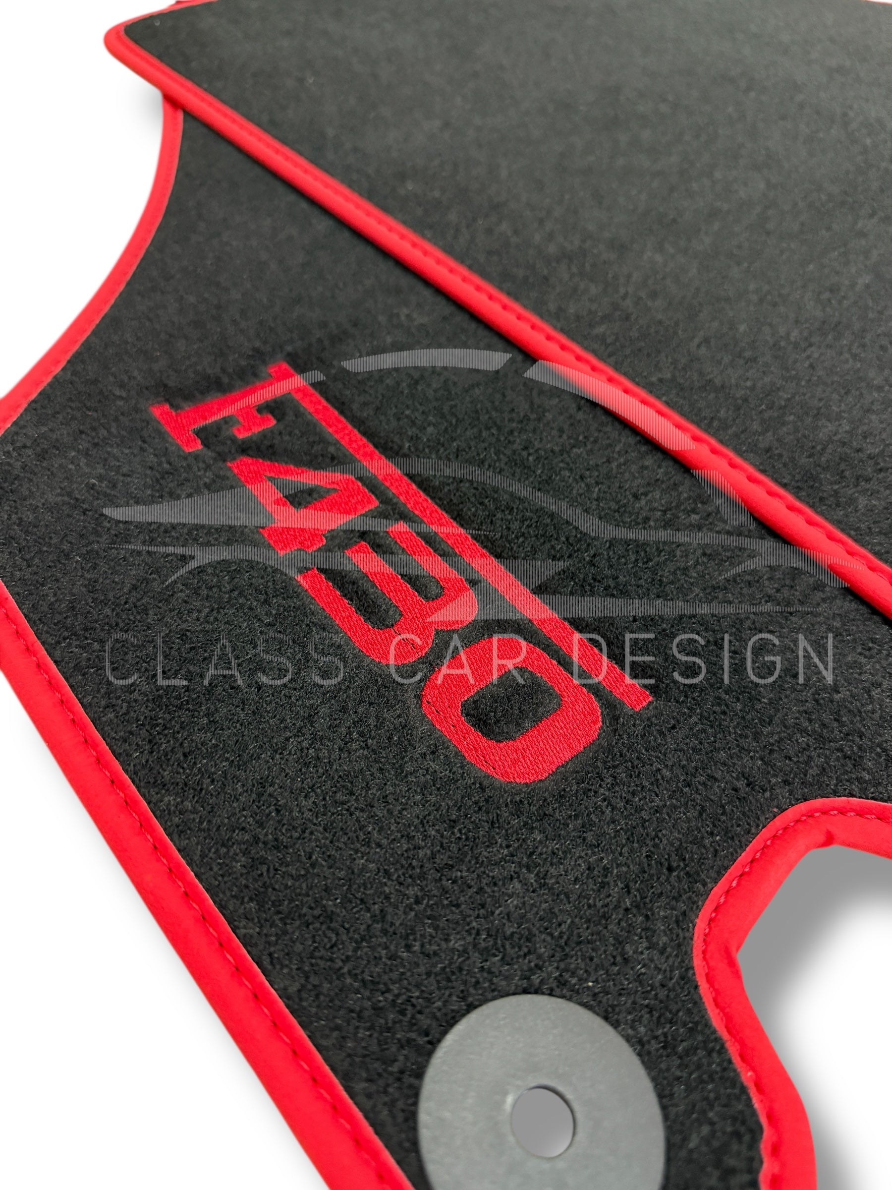 Ferrari F430 (2004-2009) Custom Fit Floor Mats Emblem Red Edging - Edging Color Samples | Class Car Design