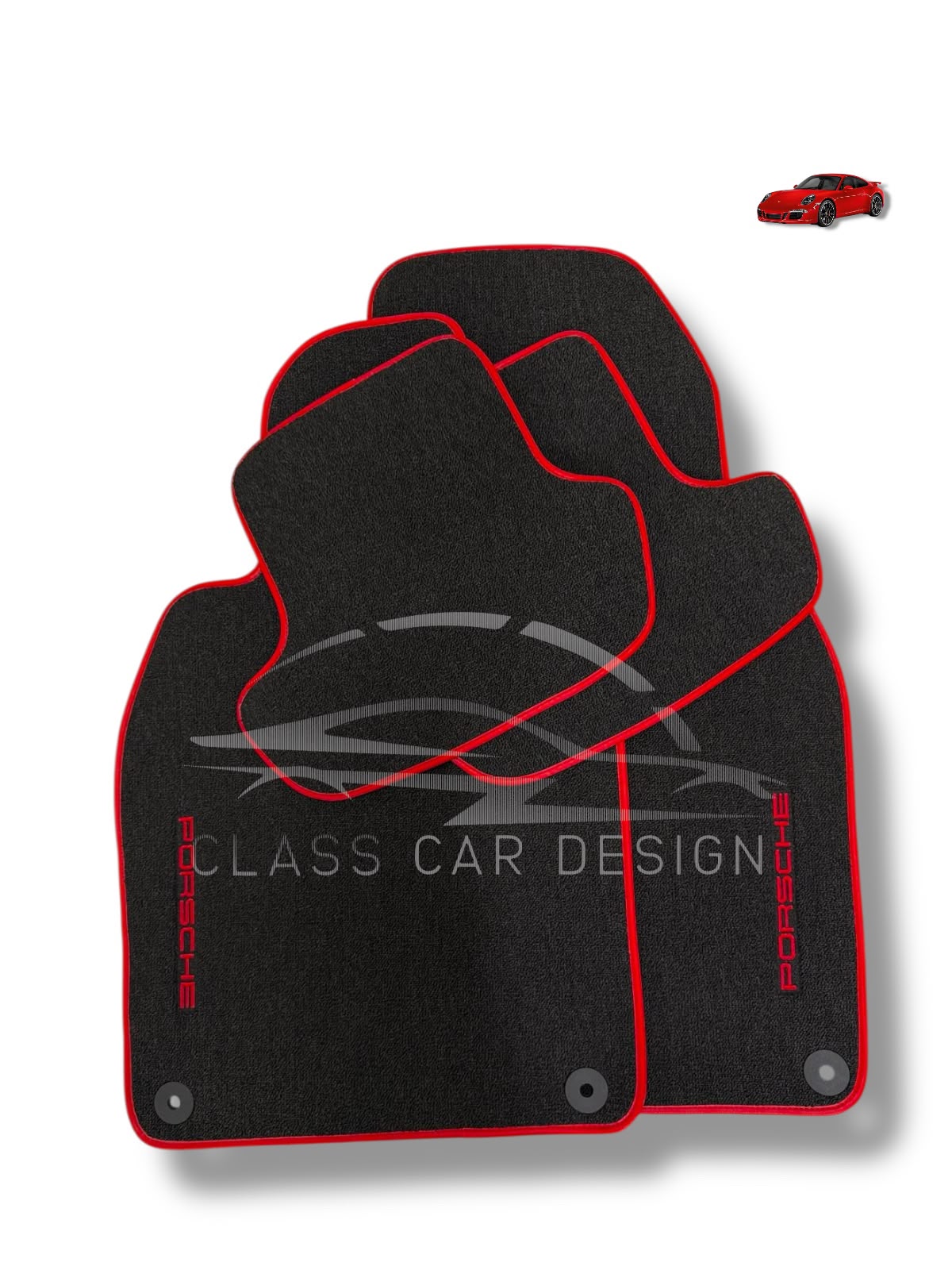 Porsche Cayenne (2010-2018) Custom Fit Floor Mats Red Edging - Edging Color Samples | Class Car Design