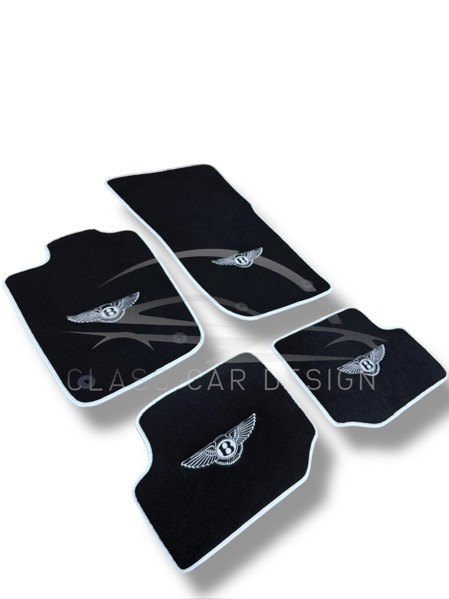Bentley Continental GTC (2018-2023) Custom Fit Floor Mats Mulliner White - Edging Color Samples | Class Car Design