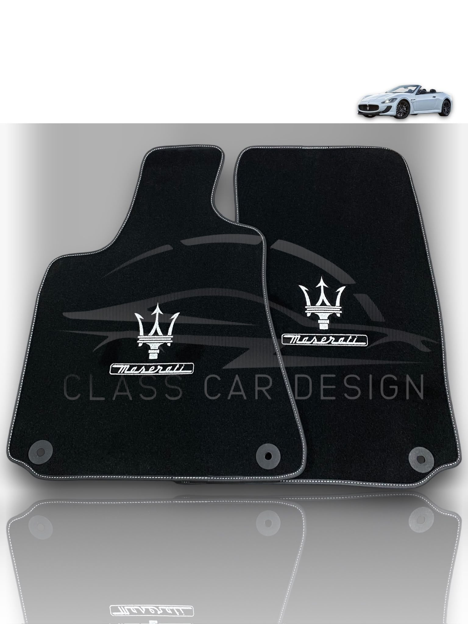 Maserati Grecale Custom Fit Floor Mats Trofeo White - Edging Color Samples | Class Car Design