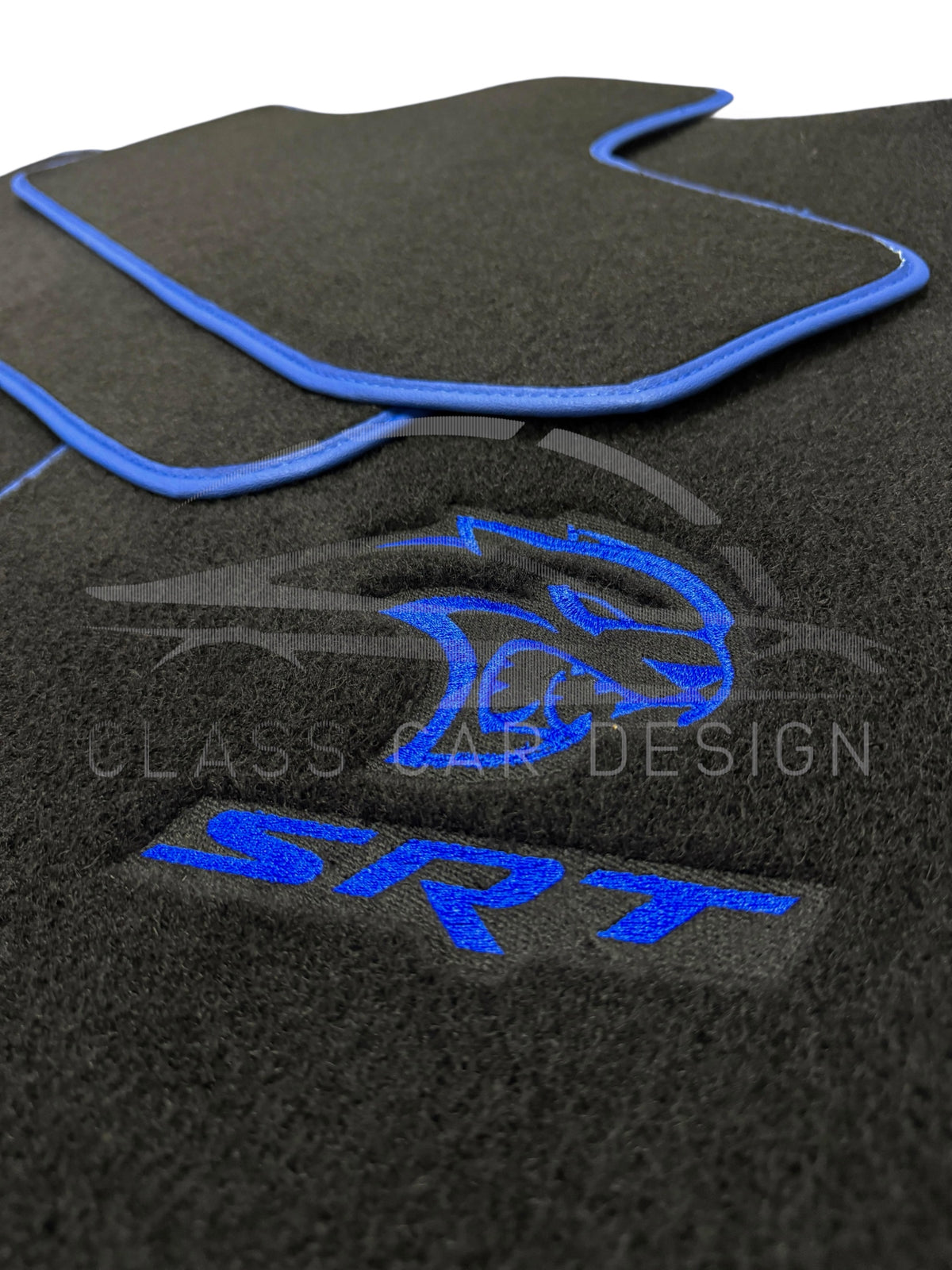 Dodge Charger Custom Fit Floor Mats SRT Hellcat Blue - Edging Color Samples | Class Car Design