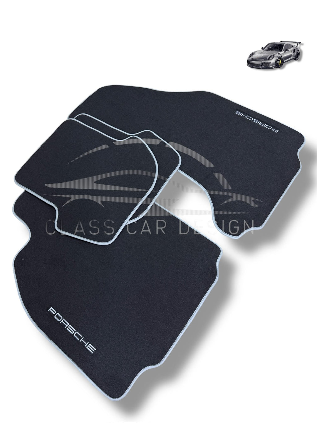 Porsche Panamera (2017-2023) Custom Fit Floor Mats Blue Edging - Edging Color Samples | Class Car Design