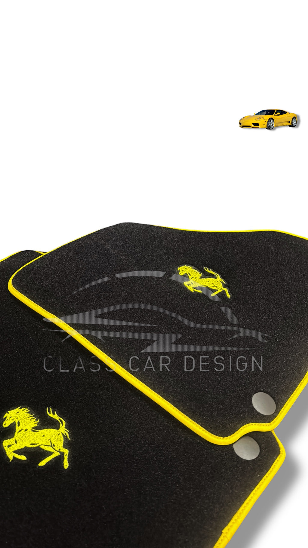 Ferrari California T (2015-2018) Custom Fit Floor Mats Yellow Edging - Color Options Chart | Class Car Design