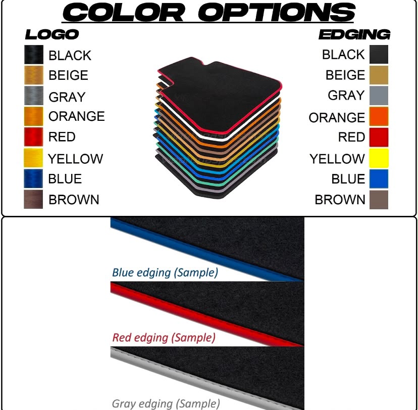 Mercedes-Benz CL-Class C216 Coupe (2006-2013) Custom Fit Floor Mats AMG Red - Color Options Chart | Class Car Design