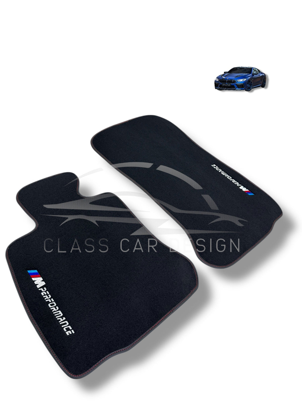 BMW 1 Series F40 (2020-2023) Custom Fit Floor Mats M Performance Red Stitching - Color Options Chart | Class Car Design