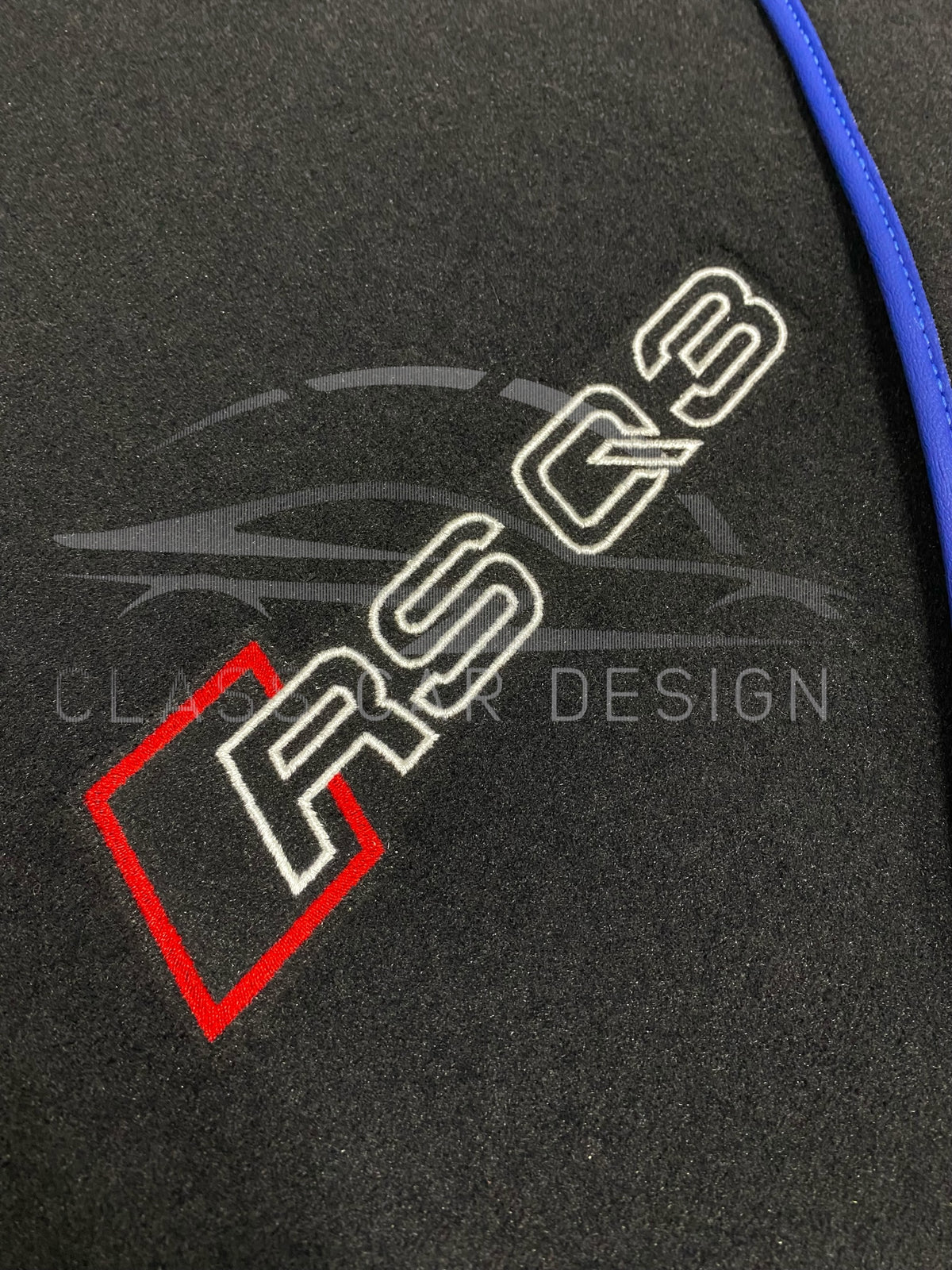 Audi RS Q3 (2013-2024) Custom Fit Floor Mats Blue Edging - Color Options Chart | Class Car Design