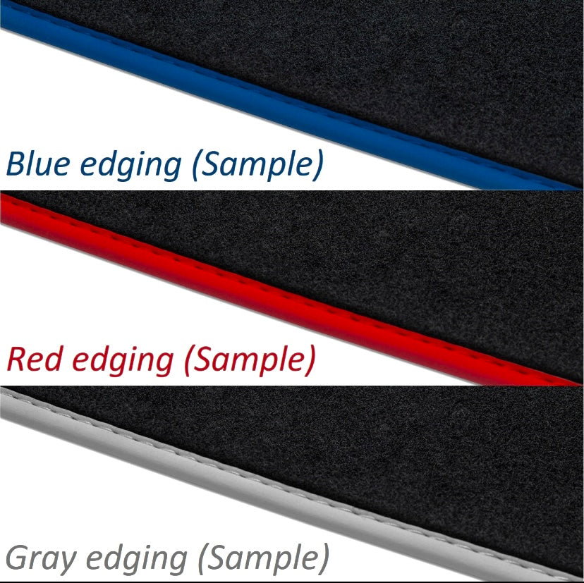 Ferrari 12Cilindri Custom Fit Floor Mats Yellow Edging - Close-Up Detail | Class Car Design