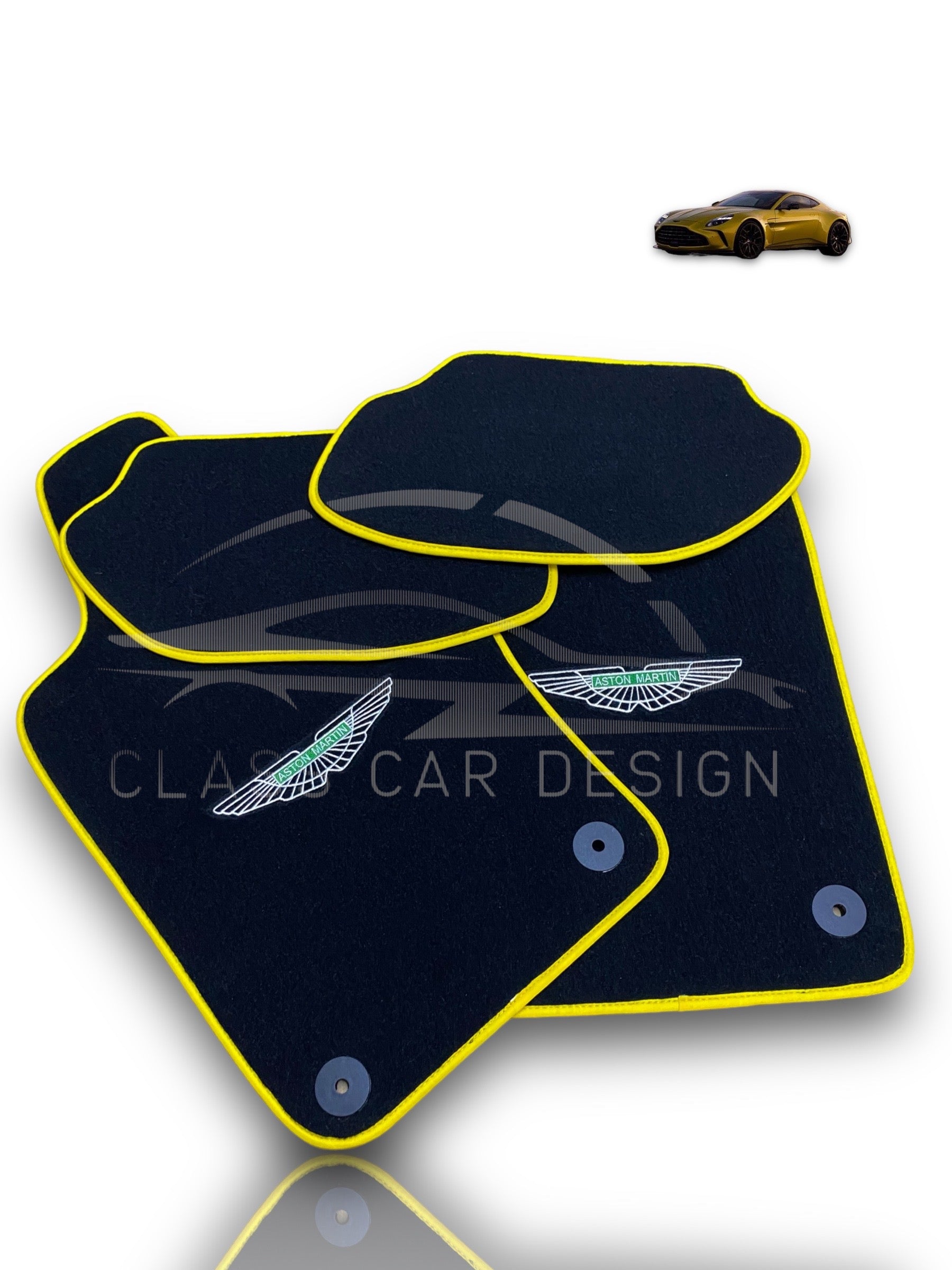 Aston Martin V8 Vantage Floor Mats (2018–2025) – Custom Fit – Luxury Velour Set
