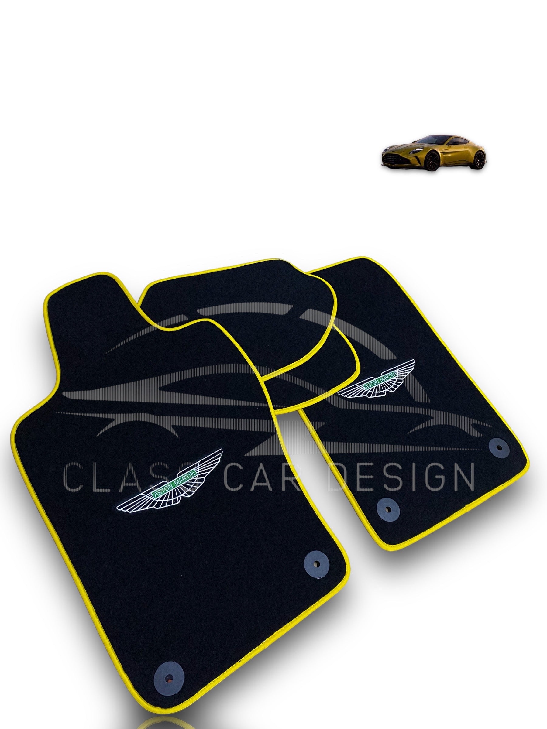 Aston Martin V8 Vantage Floor Mats (2018–2025) – Custom Fit – Luxury Velour Set
