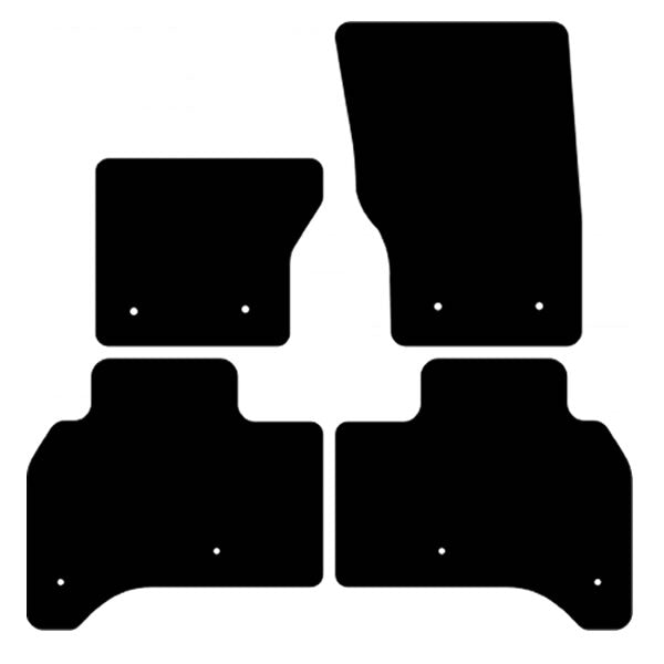 Range Rover Vogue Autobiography SWB Rear 2-Piece (2013+) Custom Fit Floor Mats - Mat Template Layout | Class Car Design