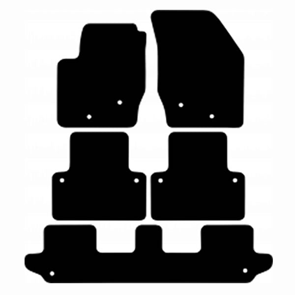 Volvo XC90 7 Seats (2002-2014) Custom Fit Floor Mats - Mat Template Layout | Class Car Design