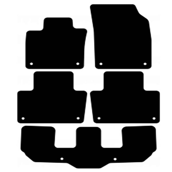 Volvo XC90 7 Seats (2015+) Custom Fit Floor Mats R-Design - Mat Template Layout | Class Car Design