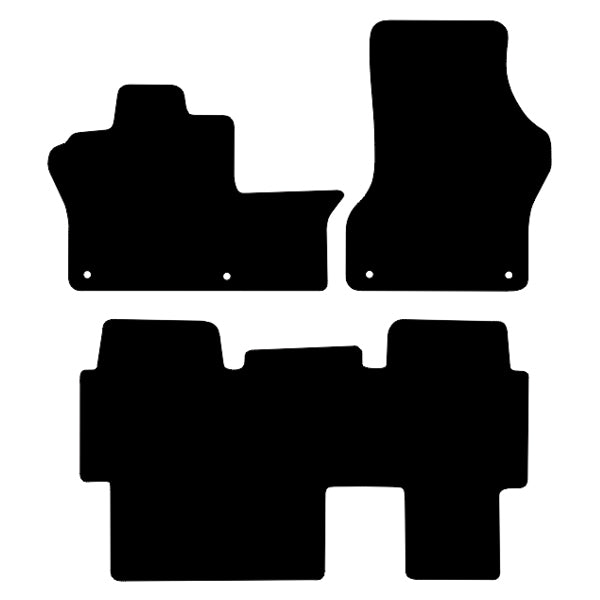 Volkswagen ID. Buzz 3-Piece (2022+) Custom Fit Floor Mats R - Mat Template Layout | Class Car Design
